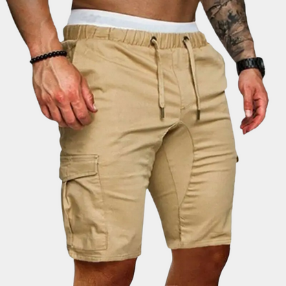 khaki chino heren shorts met zakken