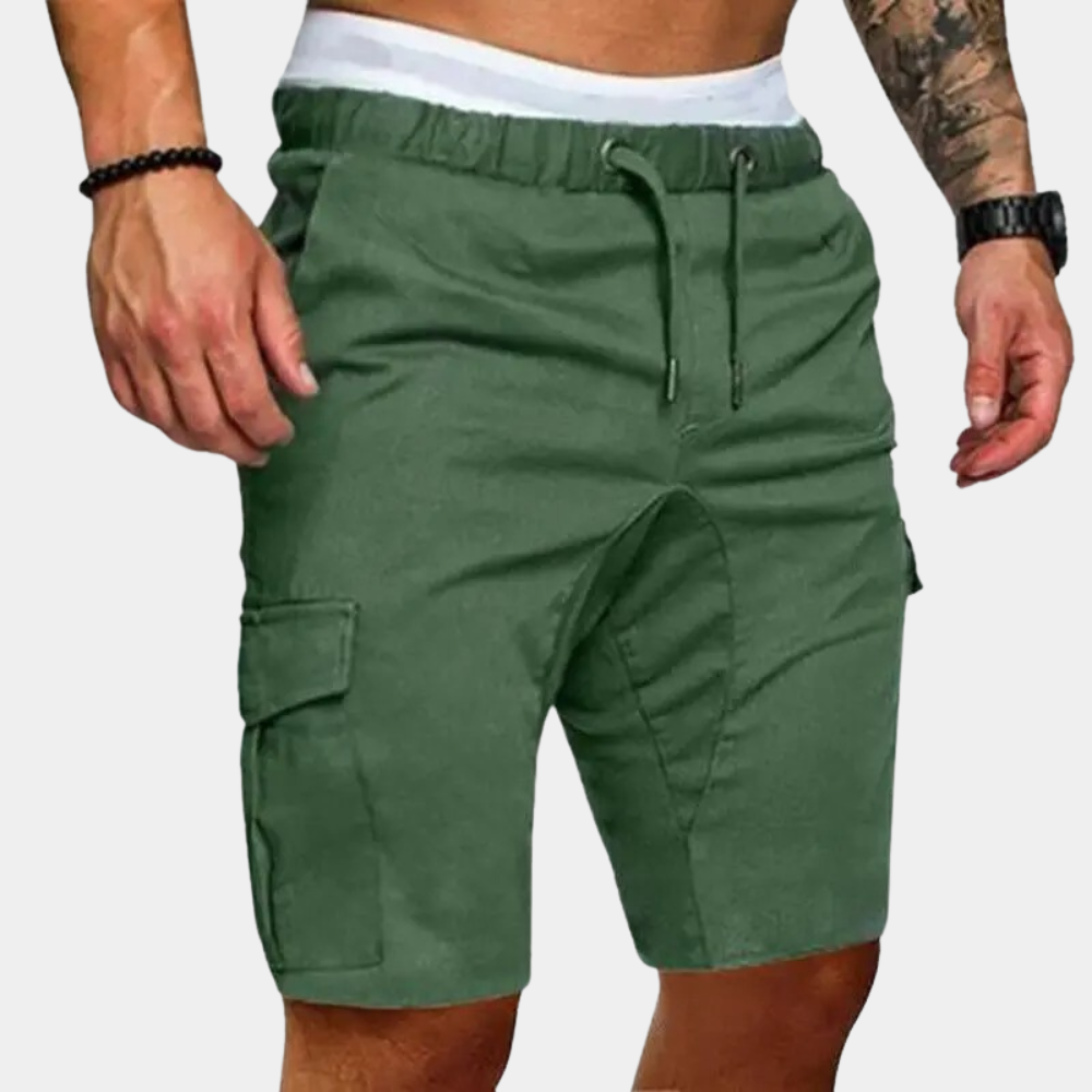 groene chino heren shorts met zakken