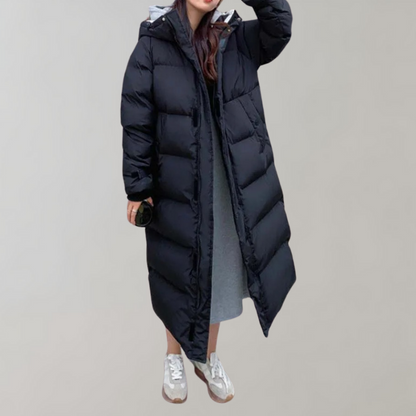 Warm and long women's coat