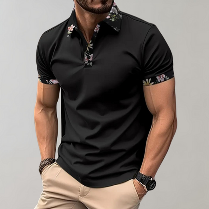 Men's polo shirt with floral print