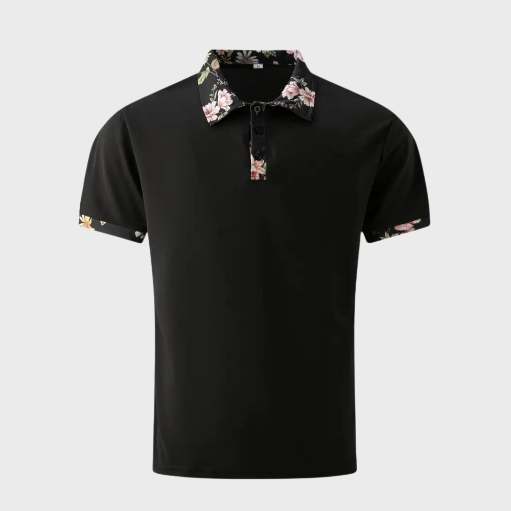 Men's polo shirt with floral print