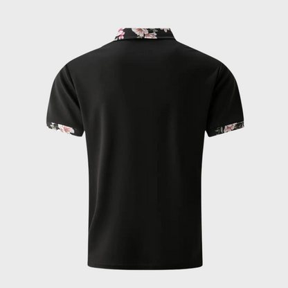 Men's polo shirt with floral print