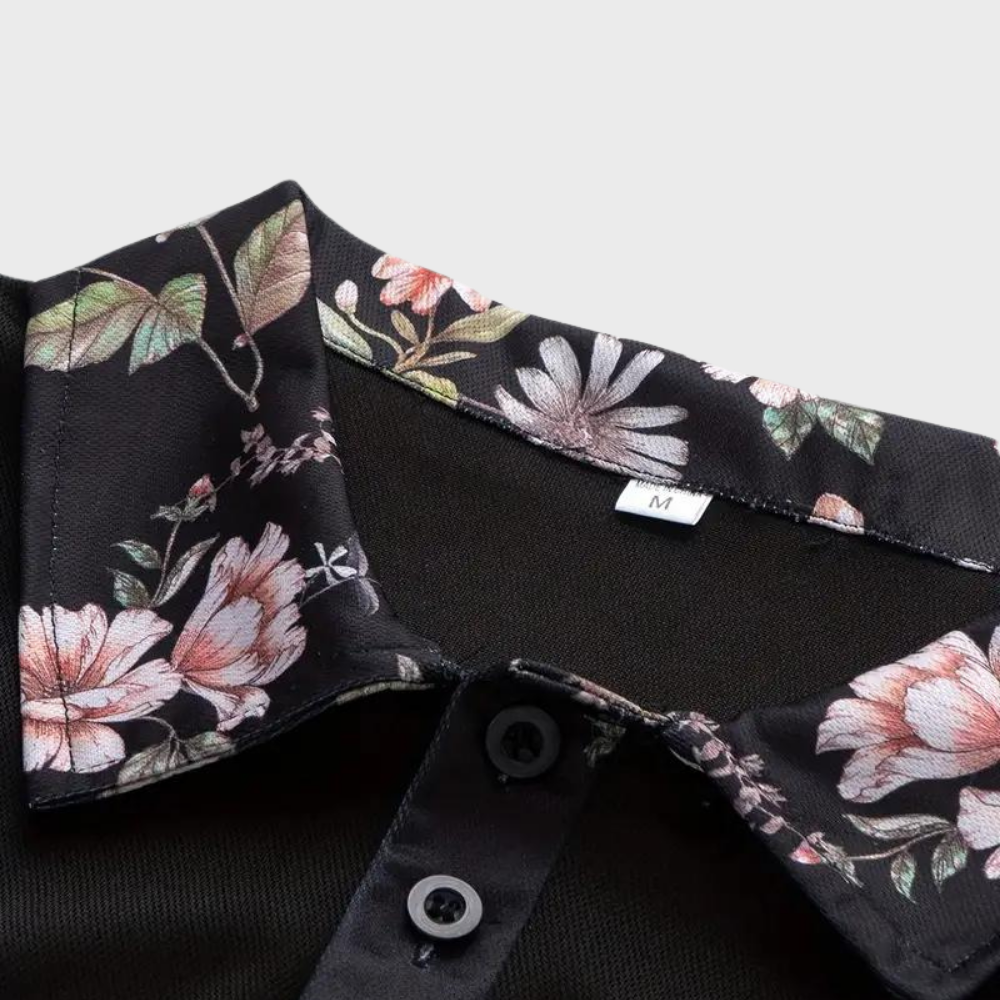 Men's polo shirt with floral print