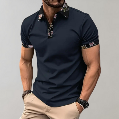 Men's polo shirt with floral print