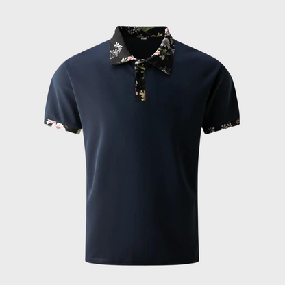 Men's polo shirt with floral print