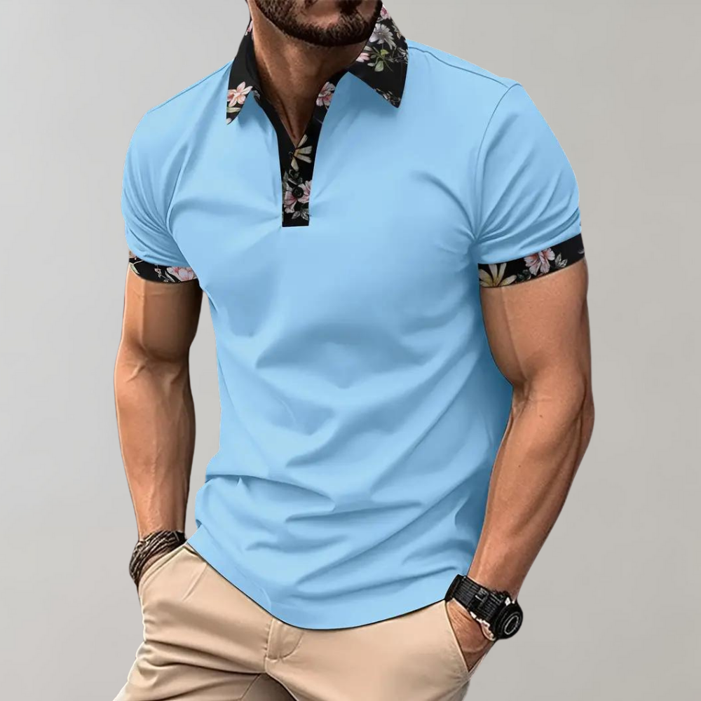 Men's polo shirt with floral print