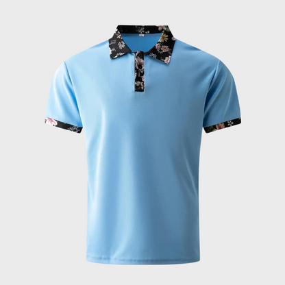 Men's polo shirt with floral print