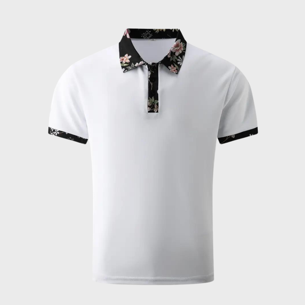 Men's polo shirt with floral print