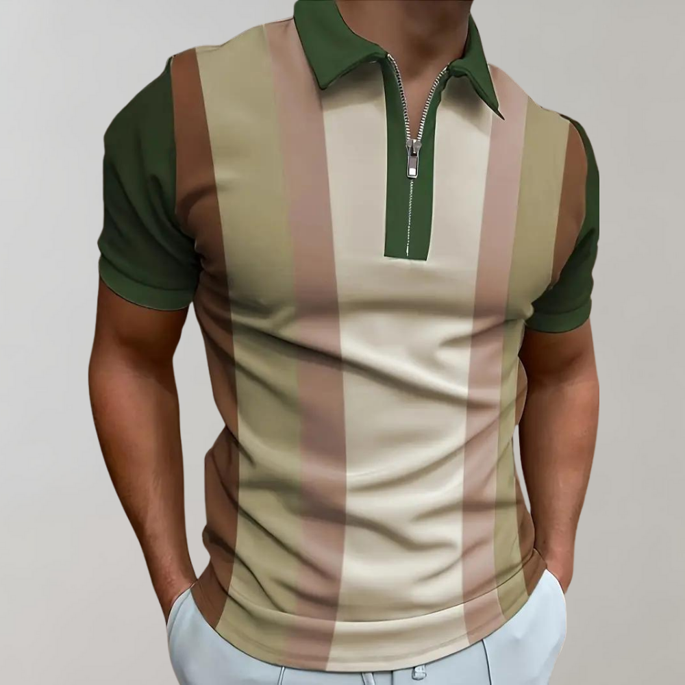 Men's polo shirt with zipper