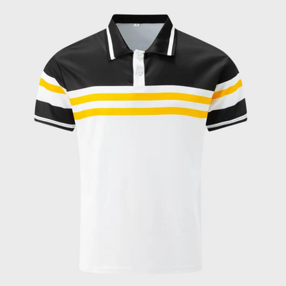 Kleurblok herenpoloshirt