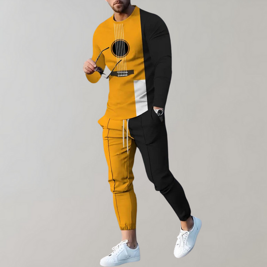 Men's tracksuit with guitar print