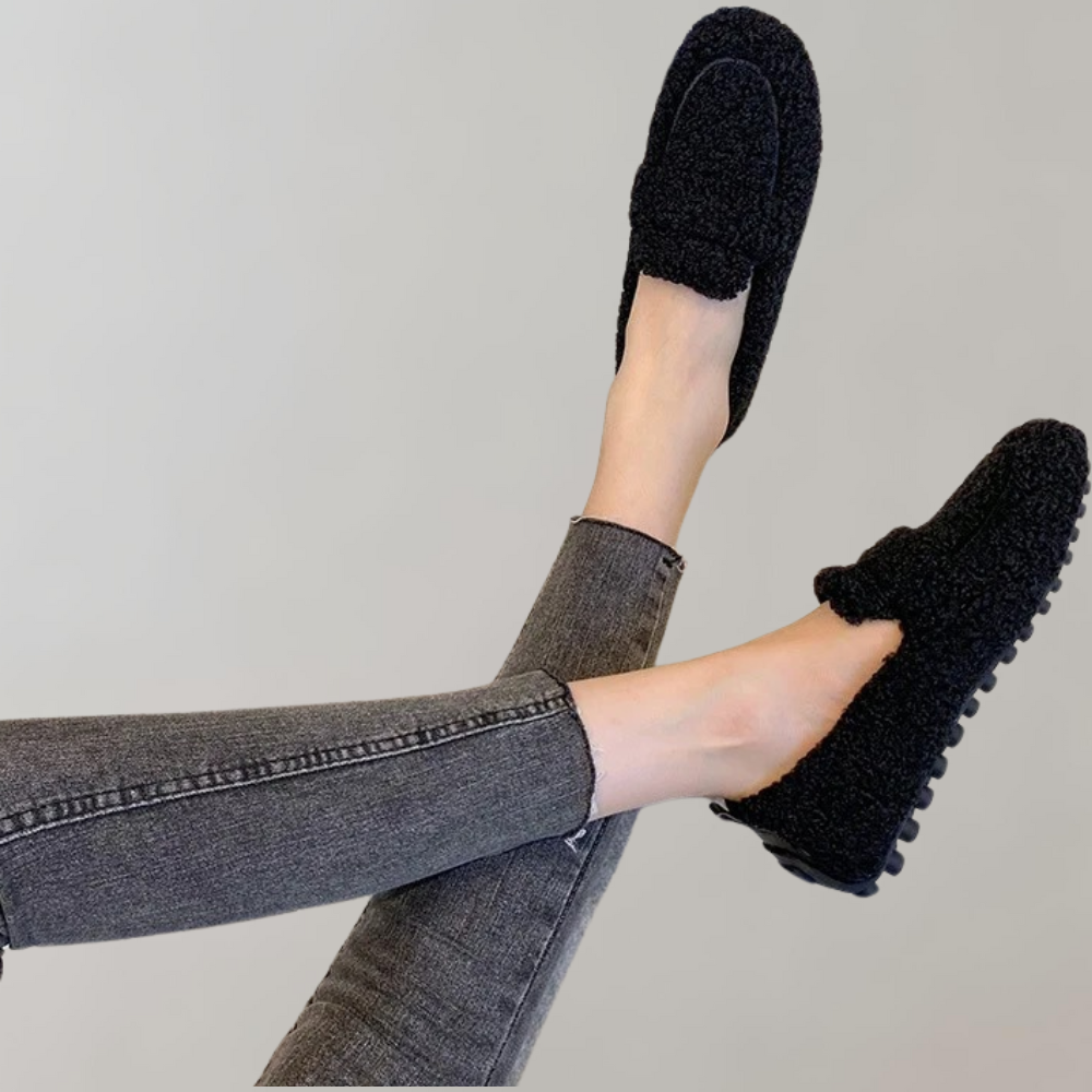 Soft plush women's loafers