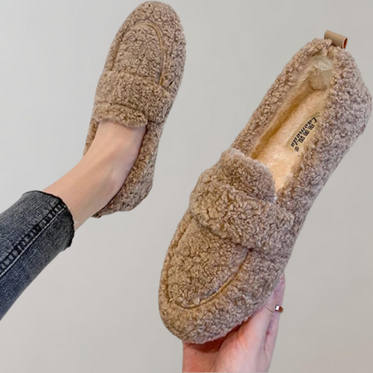 Soft plush women's loafers