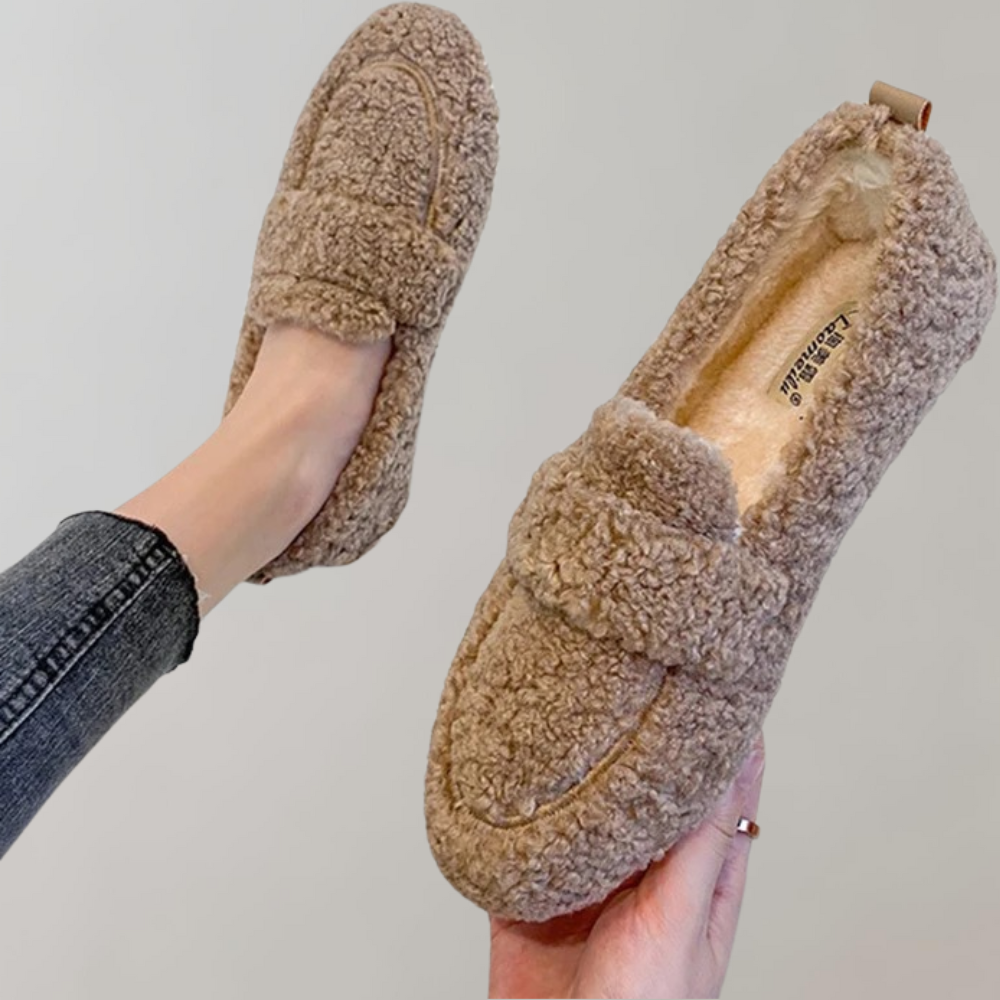 Zachte pluche damesloafers