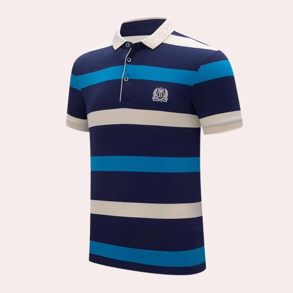 Classic striped men's polo shirt 