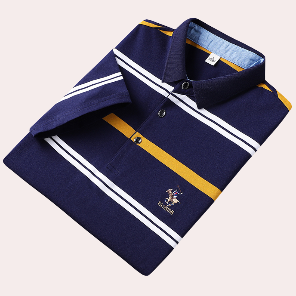 Classic striped men's polo shirt 