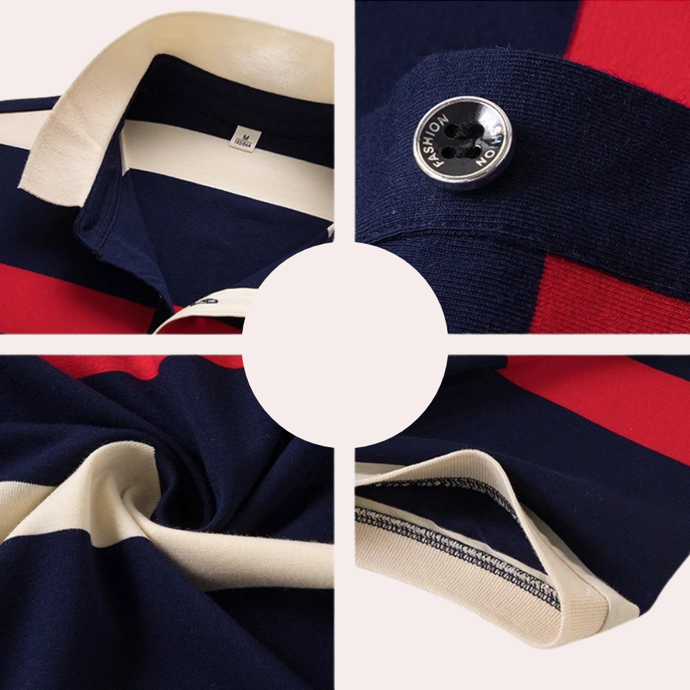 Classic striped men's polo shirt 