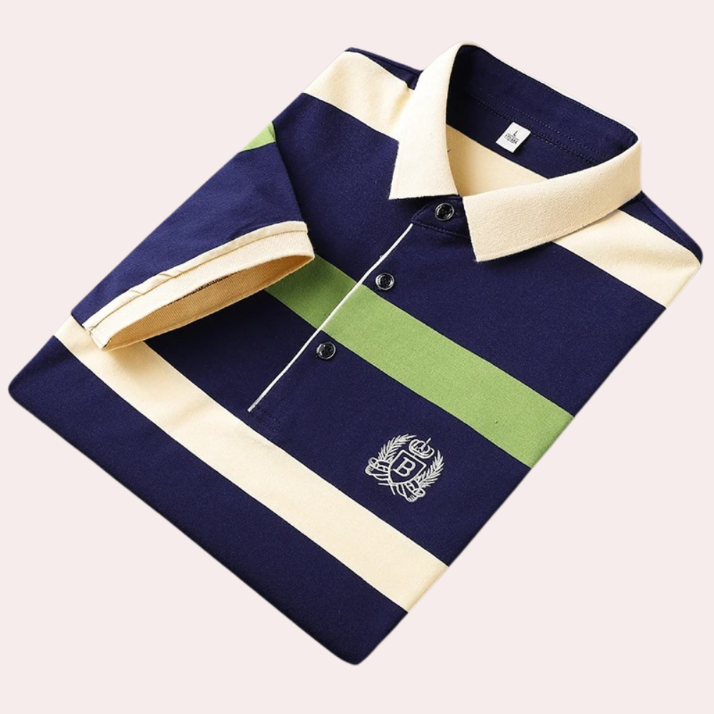 Classic striped men's polo shirt 