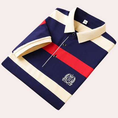 Classic striped men's polo shirt 