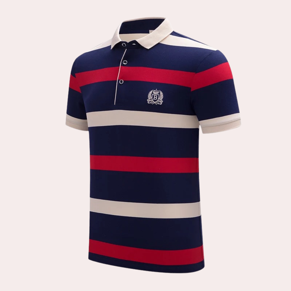 Classic striped men's polo shirt 