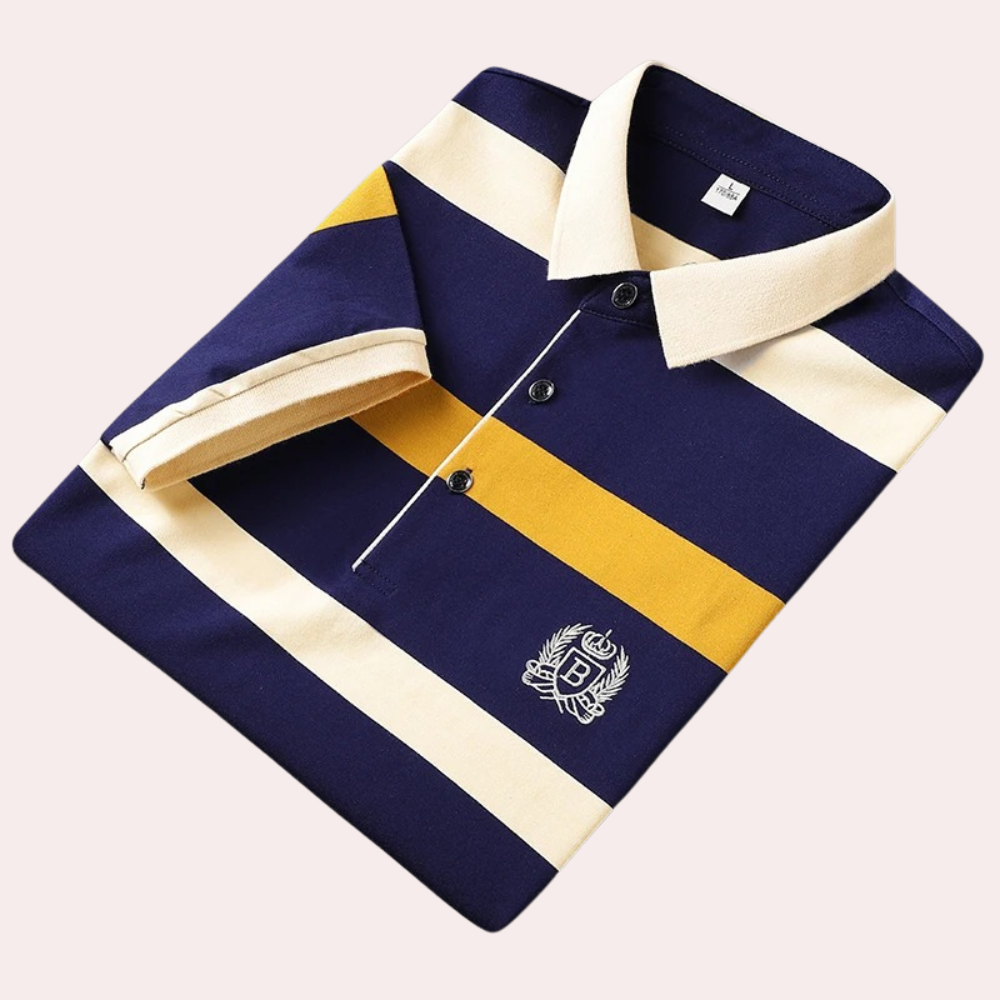 Classic striped men's polo shirt 