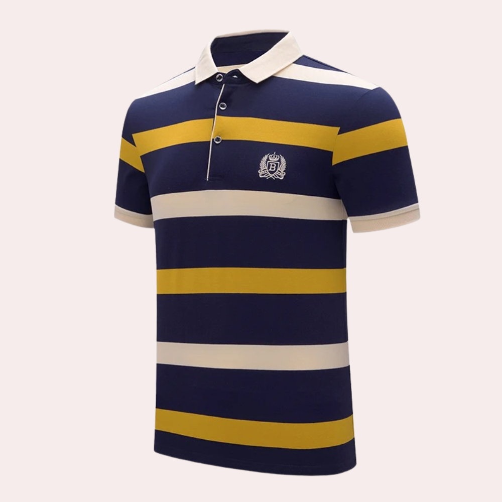 Classic striped men's polo shirt 