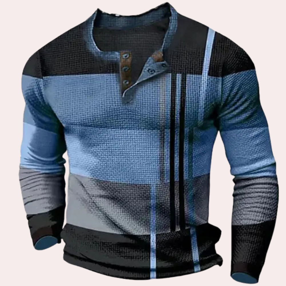 Trendy color block herenshirt