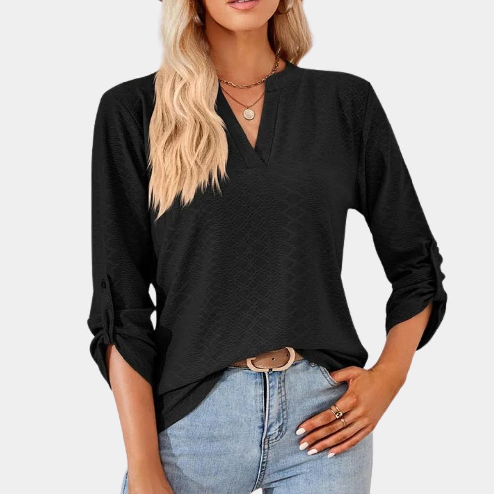 Casual women's blouse with v-neck