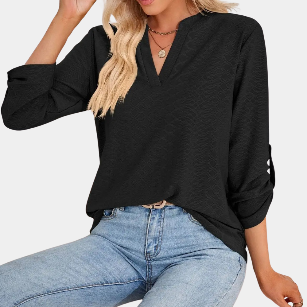 Casual women's blouse with v-neck