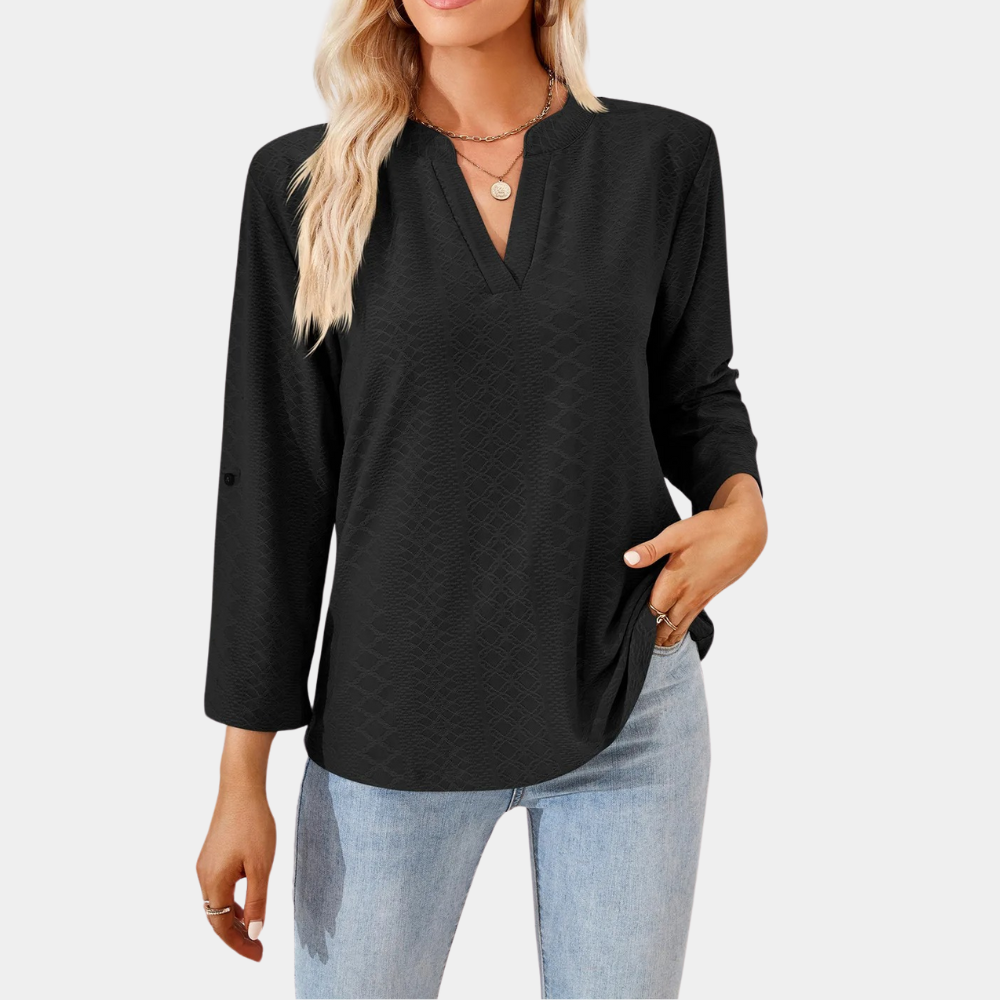 Casual women's blouse with v-neck