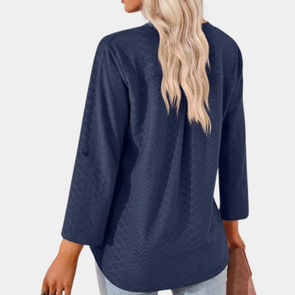 Casual women's blouse with v-neck