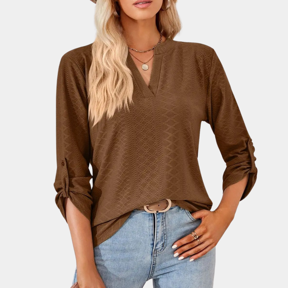 Casual women's blouse with v-neck