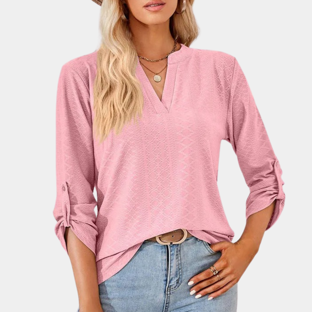 Casual women's blouse with v-neck