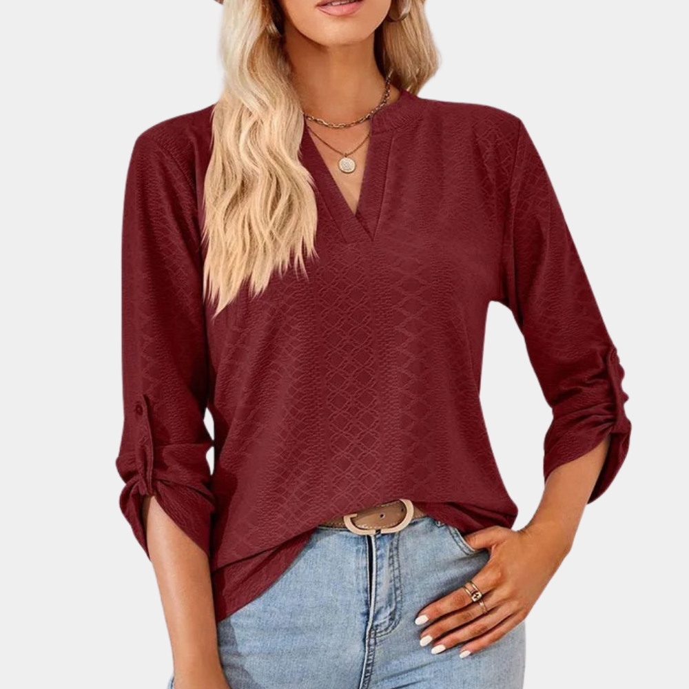 Casual women's blouse with v-neck