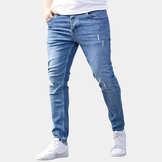 Casual herenjeans met gescheurd ontwerp