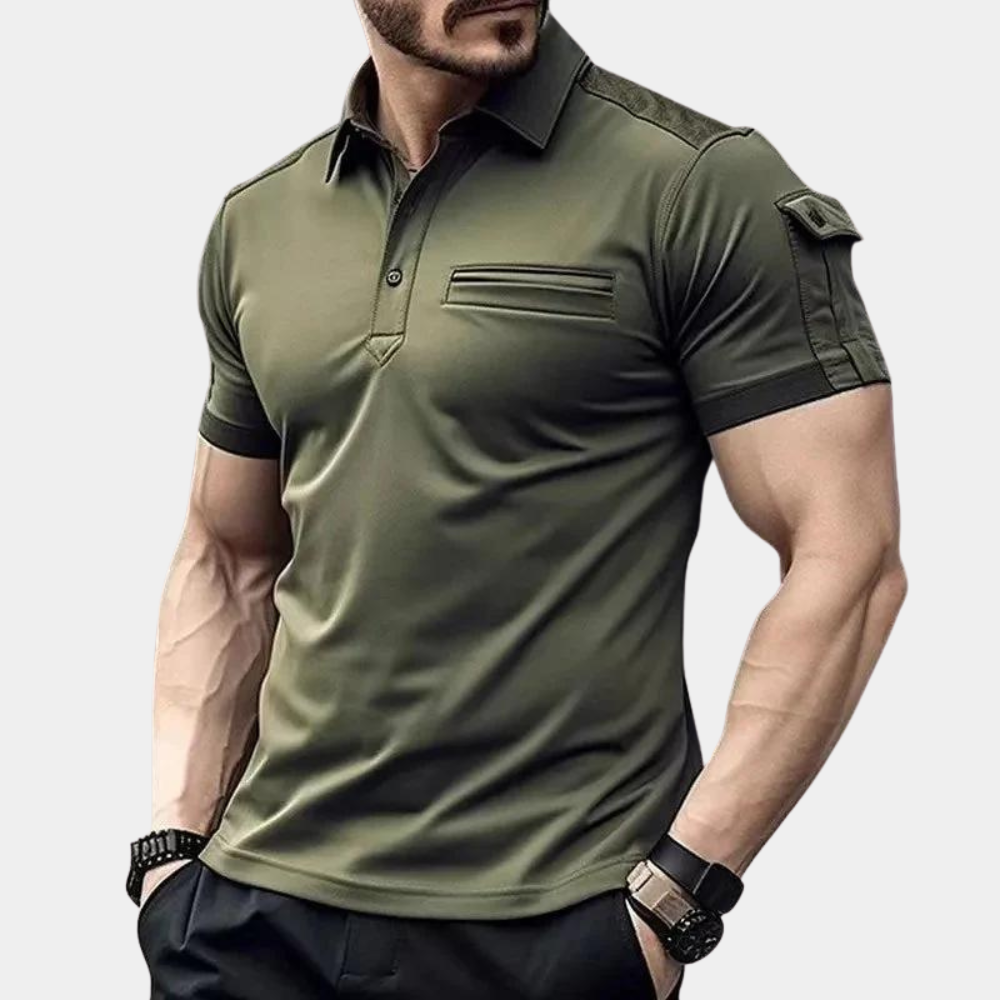 Breathable men's polo shirt