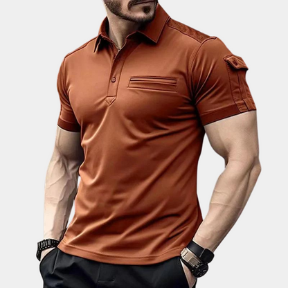 Breathable men's polo shirt