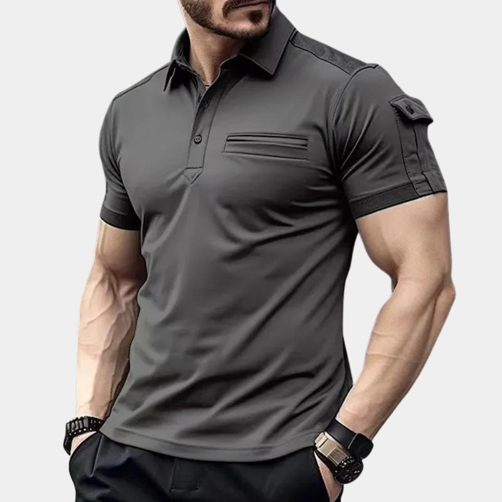 Breathable men's polo shirt