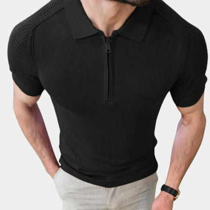 Men's polo shirt with zipper