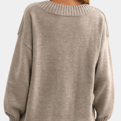 Elegant women's sweater with v-neck