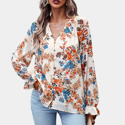 Elegant floral ladies blouse