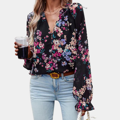 Elegant floral ladies blouse