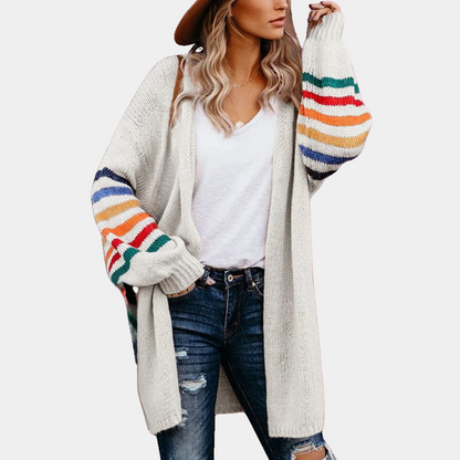 Women's cardigan with rainbow print