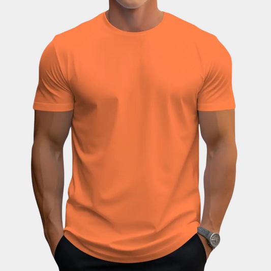 Men's t-shirt orange with round neck