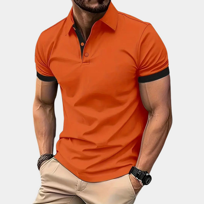 Stijlvol oranje herenpoloshirt