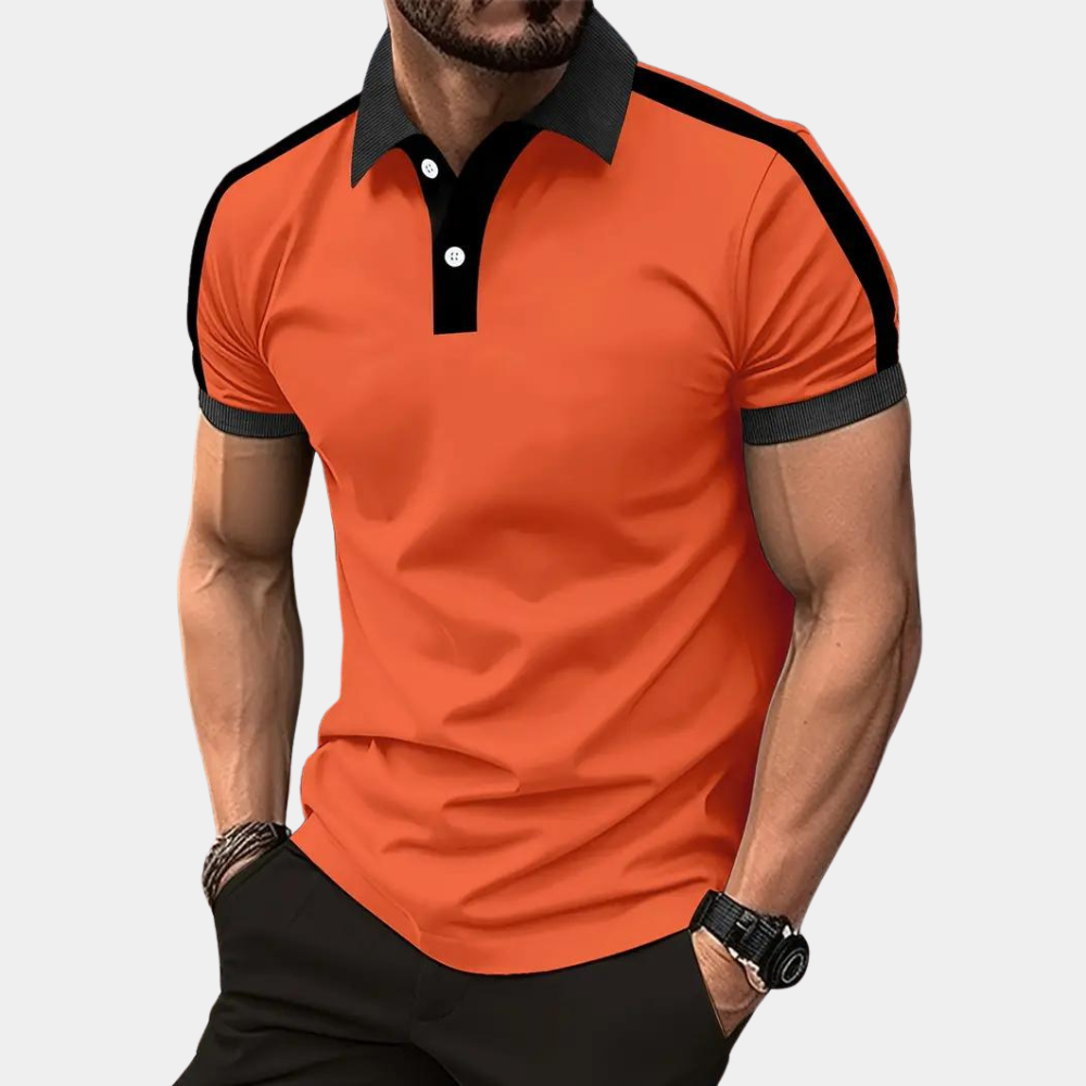 Stijlvol oranje herenpoloshirt