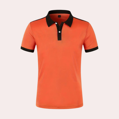 Stijlvol oranje herenpoloshirt