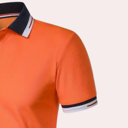 Elegant oranje herenpoloshirt