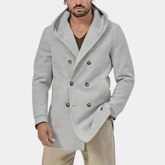 Casual trenchcoat voor heren met capuchon