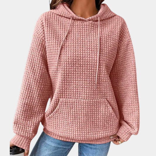 Casual hooded pullover with drawstring for women